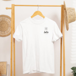 ブラックスクリプト従業員名ビジネス ロゴ マツエク Tシャツ