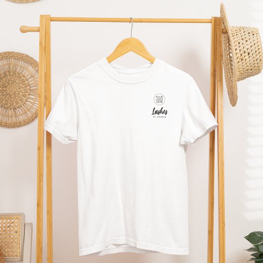 ブラックスクリプト従業員名ビジネス ロゴ マツエク Tシャツ