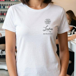 ブラックスクリプト従業員名ビジネス ロゴ マツエク Tシャツ