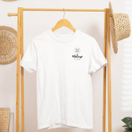 ブラックスクリプト従業員名ビジネス ロゴ メイクアップ Tシャツ