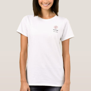 ブラックスクリプト従業員名ビジネス ロゴ メイクアップ Tシャツ