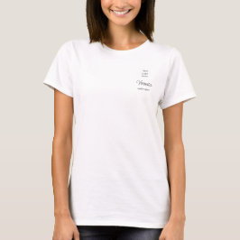 ブラックスクリプト従業員名ビジネス ロゴ メイクアップ Tシャツ