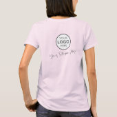 ブラックスクリプト従業員名ビジネス ロゴ Tシャツ (裏面)