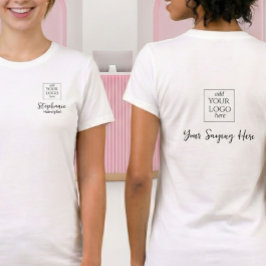 ブラックスクリプト従業員名ロゴ ヘアサロン Tシャツ