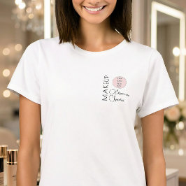 ブラックスクリプト従業員名 ビジネス ロゴ メイクアップ Tシャツ