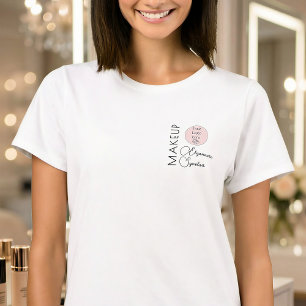 ブラックスクリプト従業員名 ビジネス ロゴ メイクアップ Tシャツ