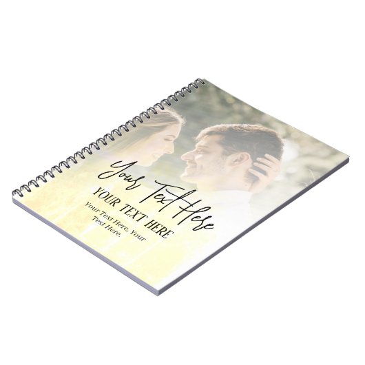 ブラックスクリプト文字とヴィンテージ写真 ノートブック (左側)