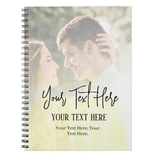 ブラックスクリプト文字とヴィンテージ写真 ノートブック (正面)