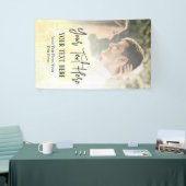 ブラックスクリプト文字(ヴィンテージ写真結婚付き) 横断幕 (トレードショー)