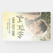 ブラックスクリプト文字(ヴィンテージ写真結婚付き) 横断幕 (横)