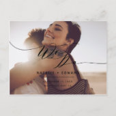 ブラックスクリプト私たちはエレガントな結婚式の写真を行う ポストカード (正面)