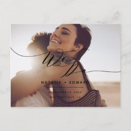 ブラックスクリプト私たちはエレガントな結婚式の写真を行う ポストカード