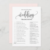 ブラックスクリプト結婚の伝統ブライダルシャワーゲーム エンクロージャーカード (正面/裏面)