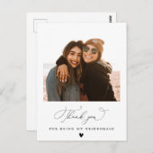 ブラックスクリプト花嫁サンキューカード ポストカード (正面/裏面)