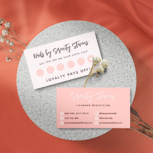 ブラックスクリプト赤面ピンクビューティシャン6回 ロイヤリティカード