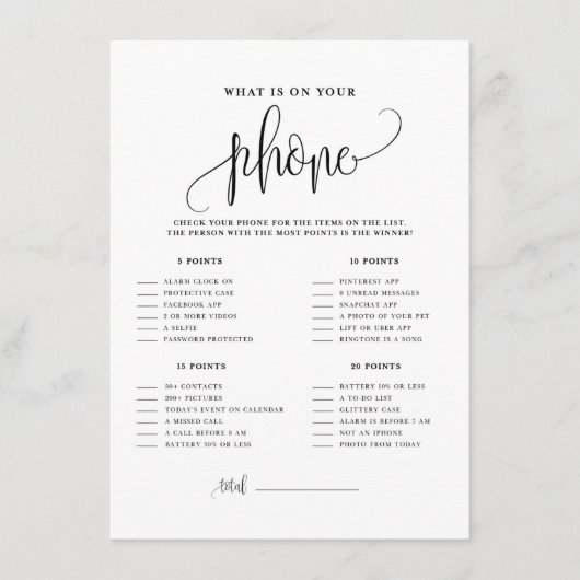 ブラックスクリプト電話シャワーゲームの内容 エンクロージャーカード (正面)