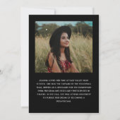 ブラックスクリプト2枚の写真卒業のお知らせ 招待状 (裏面)