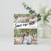 ブラックスクリプト4結婚写真救の日付 案内ポストカード (スタンド正面)