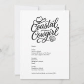 ブラックスクリプト コーストカウガール バチェロレッテパーティ 招待状 (裏面)