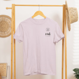 ブラックスクリプト ネイルサロン ロゴ 名前 ネイル ピンク Tシャツ