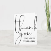 ブラックスクリプト&フォト葬儀悔やみや弔慰ありがとう サンキューカード (正面)