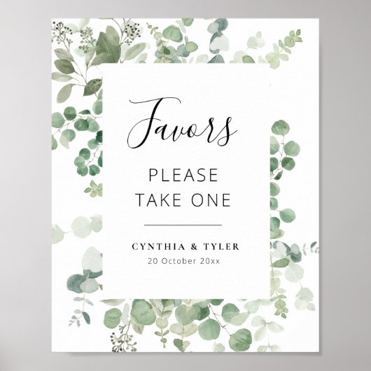 ブラックスクリプトeucalyptus結婚式の引き出物 ポスター (正面)