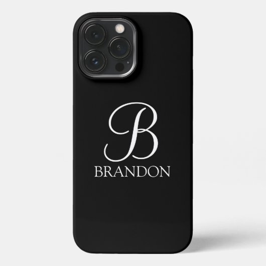 ブラックスクリプパーソナライズされたトモノグラムと名前 iPhoneケース (裏面)