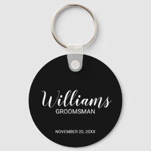 ブラックスクリプモダントのパーソナライズされたGroomsman キーホルダー