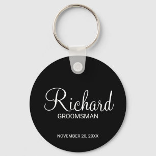 ブラックスクリプモダントのパーソナライズされたGroomsman キーホルダー