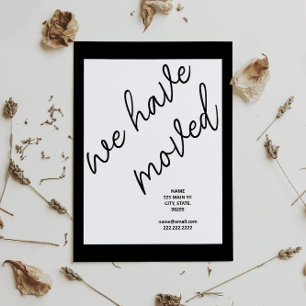 ブラックスクリプモダントの移動アナウンスのアドレス ポストカード