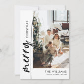 ブラックスクリプモダントクリスマスフォトホリデーカード シーズンカード (正面)