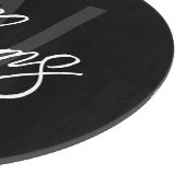 ブラックスクリプモダントパーソナライズされた・モノグラムと名前 カッティングボード (角)