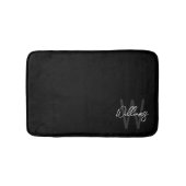 ブラックスクリプモダントパーソナライズされた・モノグラムと名前 バスマット (正面)