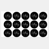 ブラックスクリプモダントパーソナライズされた・モノグラムと名前 ラベル (シート)