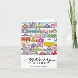 ブラックスクリプモダント冬のメリー町ミニマリスト シーズンカード