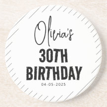 ブラックスクリプモダント30th誕生日シック&ミニマリス