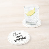 ブラックスクリプモダント30th誕生日シック&ミニマリス コースター (側面)