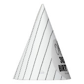 ブラックスクリプモダント30th誕生日シック&ミニマリス パーティーハット (左)