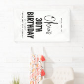 ブラックスクリプモダント30th誕生日シック&ミニマリス 横断幕 (インサイチュ)