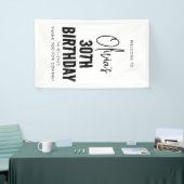 ブラックスクリプモダント30th誕生日シック&ミニマリス 横断幕 (トレードショー)