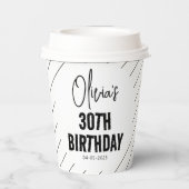 ブラックスクリプモダント30th誕生日シック&ミニマリス 紙コップ (裏面)