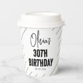ブラックスクリプモダント30th誕生日シック&ミニマリス 紙コップ (正面)