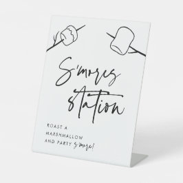 ブラックスクリプモダントMarshmallow S'mores Station 台座サイン