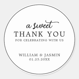 ブラックスクリプモダントSweet Thank You結婚式の引き出物 ラウンドシール