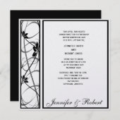 ブラックスクロール縁ど結婚式招待状 招待状 (正面/裏面)