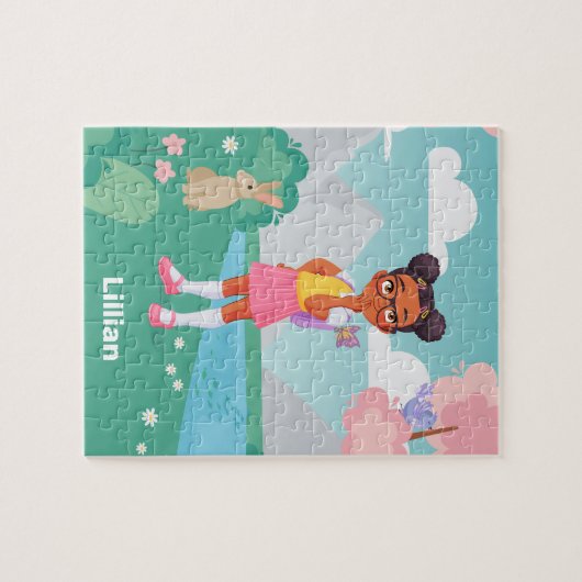 ブラックスクールガールパーソナライズされたジグソーパズル ジグソーパズル (横)