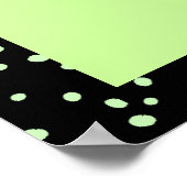 ブラックスケッチネコ顔強烈な目水玉模様 ポスター (角)