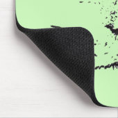 ブラックスケッチ顔のキャットグリーンイエローアイズ マウスパッド (コーナー)