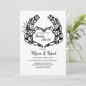 ブラックスケルトンハンドハートブライダルシャワー 招待状 (スタンド正面)