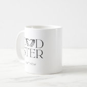 ブラックスケルトンモダン怖いダッドスターハロウィーンパパ コーヒーマグカップ (正面左)